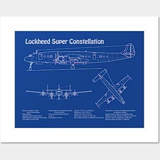 Lockheed L-1049 Super Constellation Blueprint Plan - ADpng Posters and Art